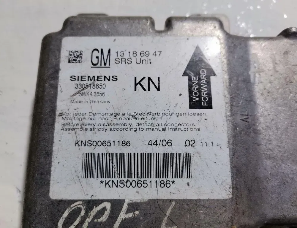 OPEL Vectra C (2002-2005) SRS контролен блок 13186947 35016053